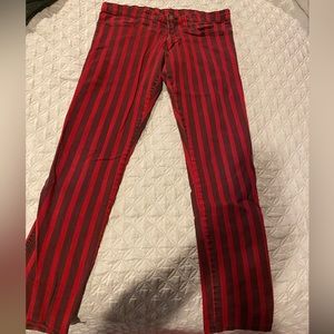 SERIOUS Slim Fit Red Black Punk Pants 34